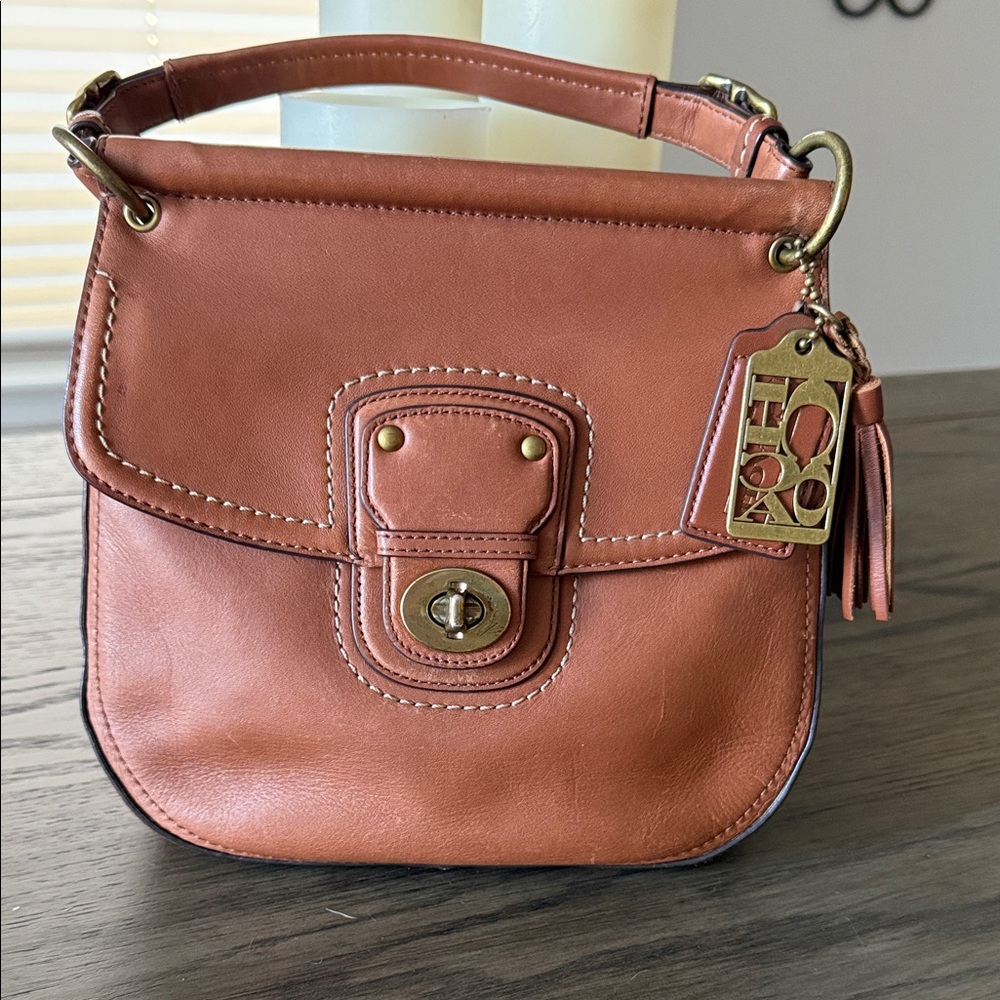 70th Anniversary Legacy Coach Brown Leather Willis Shoulder Bag